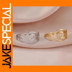 Double Circles Women's Stainless Steel Ring