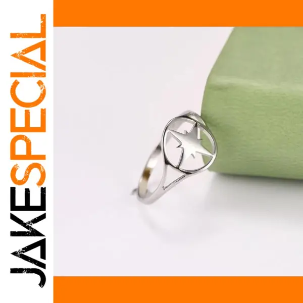 Simple Round Star Couple Stainless Steel Ring