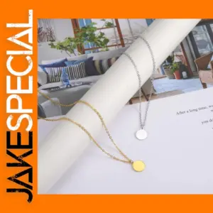 Minimalist Gold Round Pendant Choker Necklace