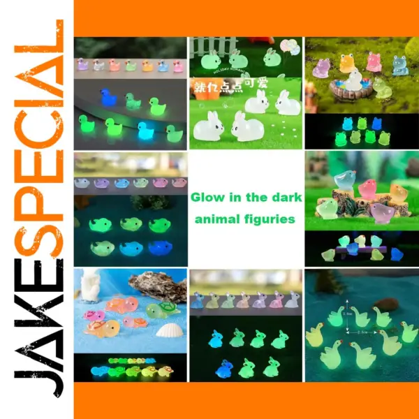 20 Pcs Glowing Mini Resin Animal Figurines