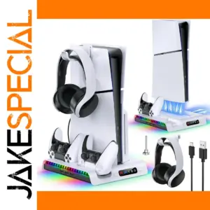 PS5 Slim Charging Stand with RGB Lights