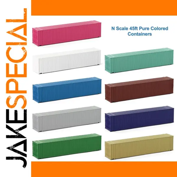 9pcs N Scale Colored Shipping Containers 1:160