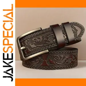Genuine Leather Western Style Belt for Men and Women