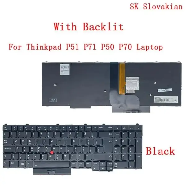 Backlit Keyboard for Lenovo Thinkpad P51 P71 P50 P70 - Image 9