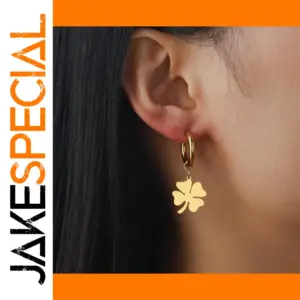Four-leaf Clover Stainless Steel Drop Earrings