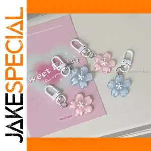 Cherry Blossom Resin Keychain for Women