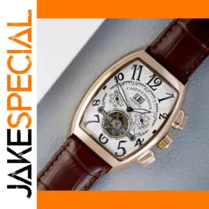 Tonneau Case Mechanical Tourbillon Wristwatch