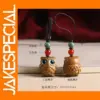 Mini Wooden Owl Keychain and Phone Pendant