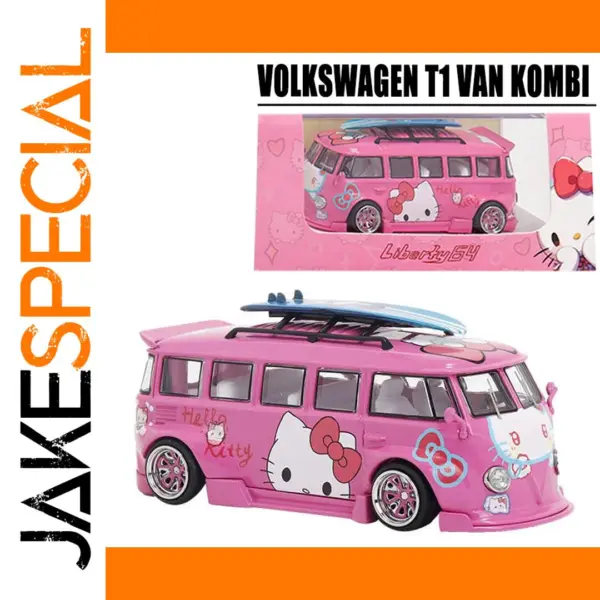 Hello Kitty Volkswagen T1 Van Diecast Model
