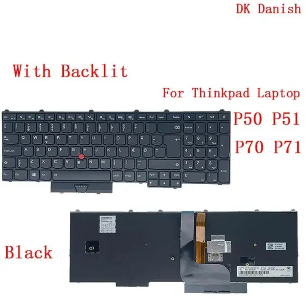 Backlit Keyboard for Lenovo Thinkpad P50 P51 P70 P71 - Image 9
