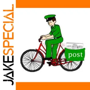 Cartoon Postal Worker Bicycle Illustration