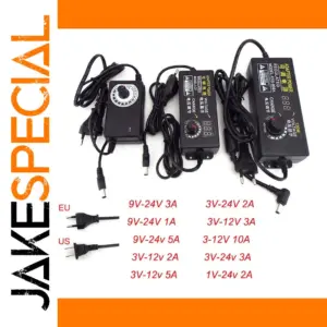 Adjustable DC Power Adapter 1V-36V for LED Strips