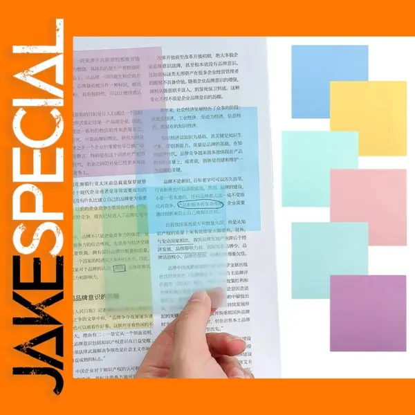 4 Pack Transparent Sticky Note Pads 3x3 Inches