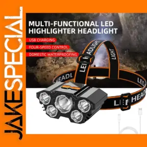 Rechargeable 5 LED Headlamp with 18650 Battery