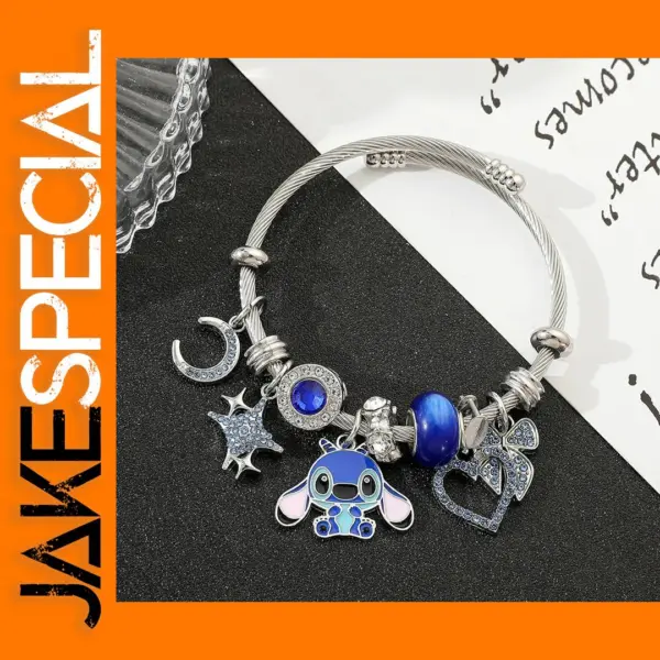 Trendy Disney Stitch Heart Beaded Bracelet
