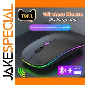 DIXSG Bluetooth Rechargeable Dual Mode Mouse for Laptop and iPad
