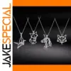 Unicorn Fox Crane Pendant Necklace for Women
