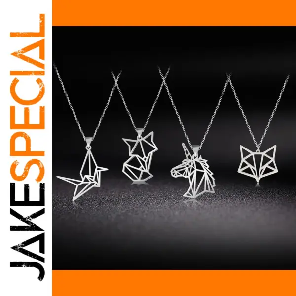 Unicorn Fox Crane Pendant Necklace for Women