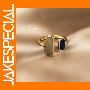 Colorful Geometric Adjustable Zinc Alloy Ring