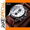 Megir 2015G Quartz Chronograph Leather Watch