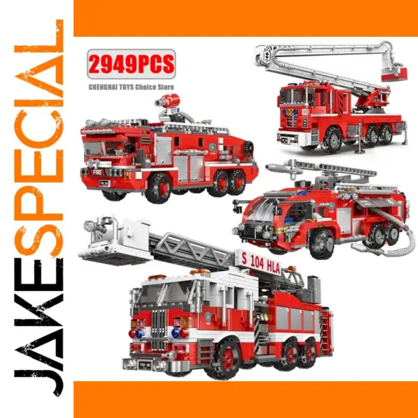 City Firefighter Rescue Vehicle Building Block Set