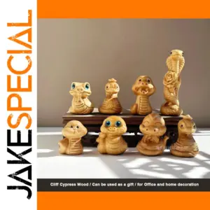 Cute Wooden Snake Desktop Ornament 2025 Decor