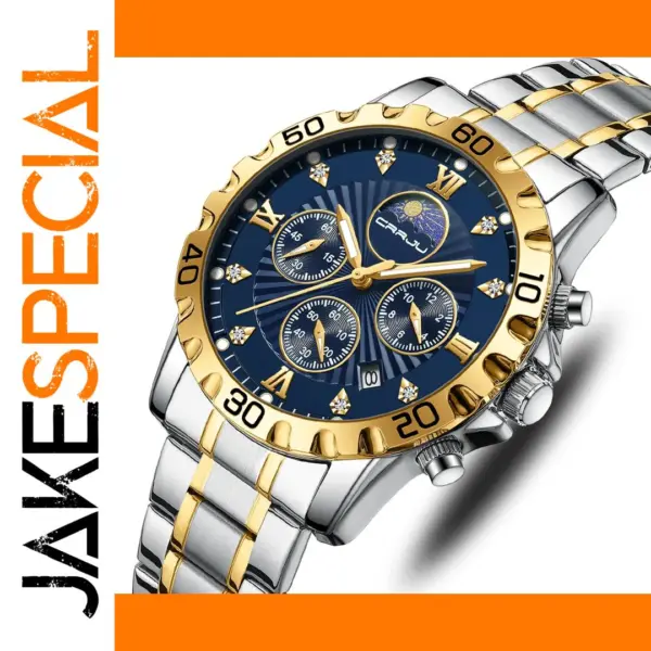Stainless Steel Quartz Men's Watch with Dial