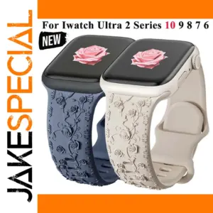 Floral Silicone Watch Strap for Apple Watch Series