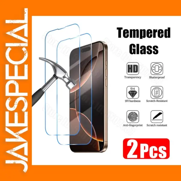 2PCS Tempered Glass for iPhone Models 11-16