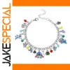 Stitch Silver Plated Charm Bracelet for Women