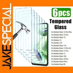 6PCS Tempered Glass for Redmi Phones Protection