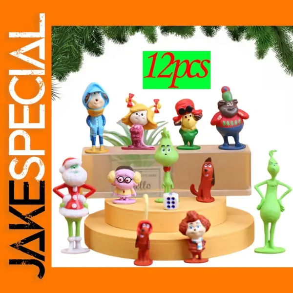 12 Pcs Grinch Mini Action Figures Set