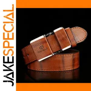 Men's Korean Casual Leather Belt with Smooth Buckle