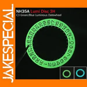 C3 Green Luminous Datewheel for NH35 Movement
