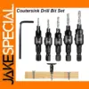 5-Piece Countersink Drill Bit Set for Wood