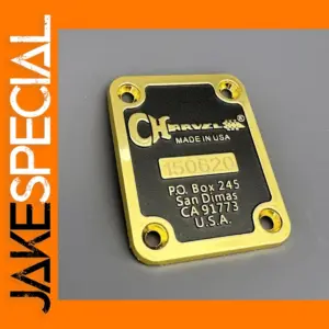 Charvel Gold Guitar Neck Plate with Serial Number