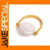 Gold Plated Stainless Steel Pearl U-shaped Ring