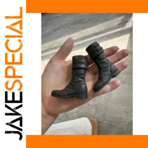 Black 1/6 Scale Male Soldier Boots Model Accessories