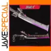 Purple Flame Metal Sword Model Keychain