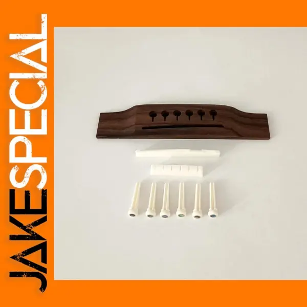Guitar Bridge with Bone Saddle and Pins Set