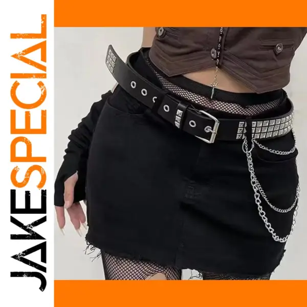 Trendy Unisex Metal Rivet Chain Belt