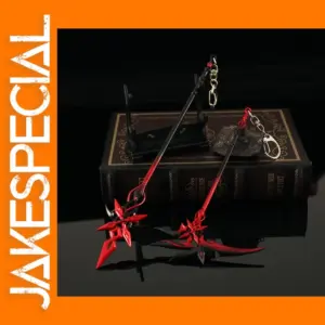Genshin Impact Alloy Sword Keychain Red Moon