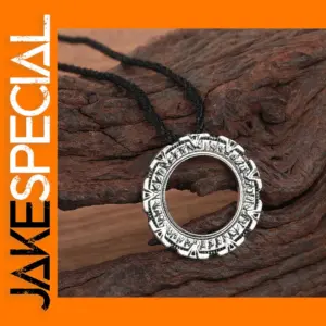Mystical Black Metal Stargate Pendant Necklace