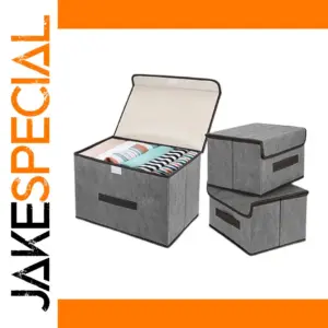 Gray Foldable Non-Woven Storage Box for Home Organization