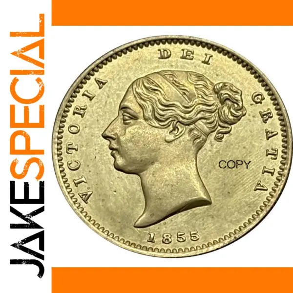 1865 British Victoria Gold Brass Commemorative Coin