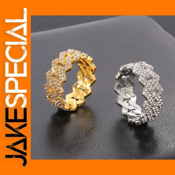 Gold Plated Iced Out Cuban Link Ring