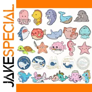 Cute Sea Animal Metal Brooch Set