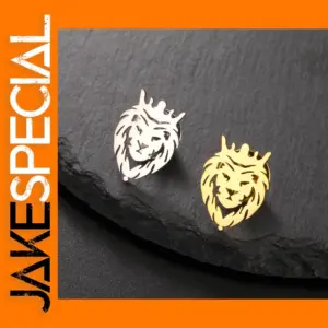 Crown Lion Stainless Steel Brooch Pin