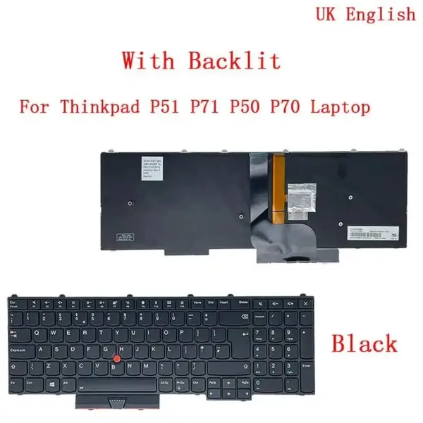 Backlit Keyboard for Lenovo Thinkpad P51 P71 P50 P70 - Image 21