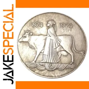 1974 Iceland 1000 Kronur Silver Plated Coin